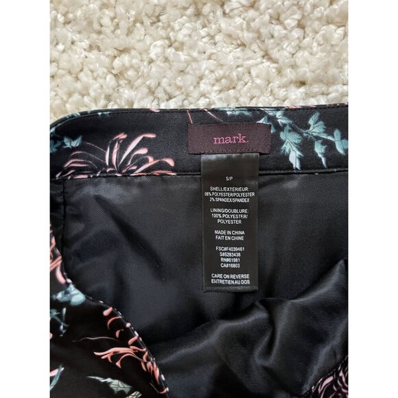 Mark Small Cross Front Black Floral Print Wrap Skirt - Picture 2 of 3